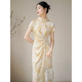 Zhang Yunsha Pure Silk Jacquard Floral Dress